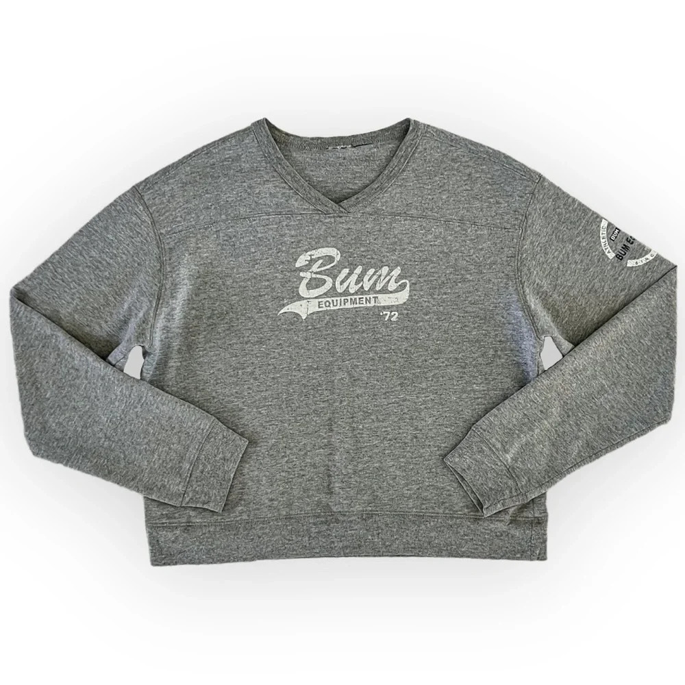 Vintage Grey B.U.M. Equipment Long-Sleeve Pullover